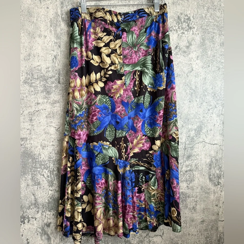 Unique SET Dress with Long Sleeves floral multicolor BLOUSE & SKIRT - Picture 9 of 15